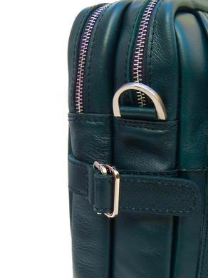 Чоловіча зелена шкіряна ділова сумка портфель Newery N9523GR