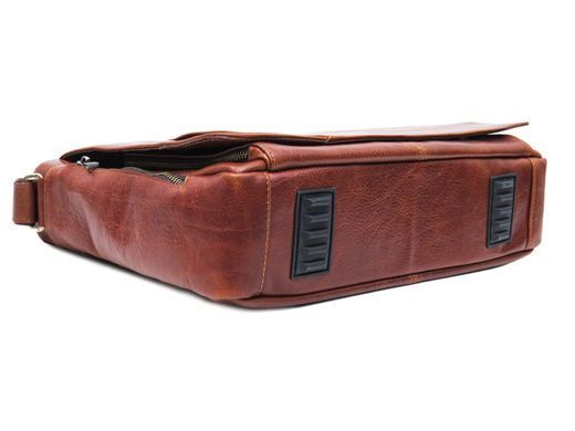 Рыжая кожаная сумка мессенджер на 15.6" Newery N8128GCR