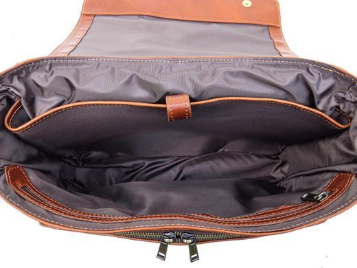 Рыжая кожаная сумка мессенджер на 15.6" Newery N8128GCR
