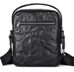 Чоловіча шкіряна барсетка через плече чорного кольору Bexhill BX6096 Black