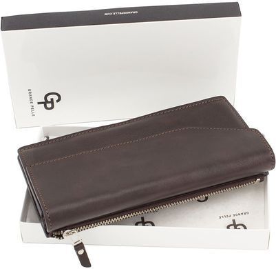 Кожаный портмоне коричневого цвета из кожи NAPPA Grande Pelle 514620