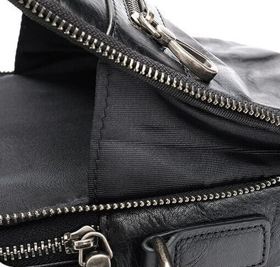 Мужская кожаная барсетка через плечо черного цвета  Bexhill BX6096 Black