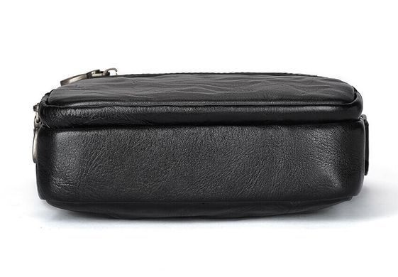 Мужская кожаная барсетка через плечо черного цвета  Bexhill BX6096 Black