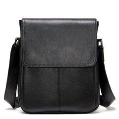 Чоловіча шкіряна сумка через плече чорного кольору Bexhill BX9805 Black