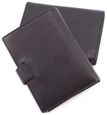 Кошелёк мужской кожаный  под паспорт черного цвета Marco Coverna BK010-808 black