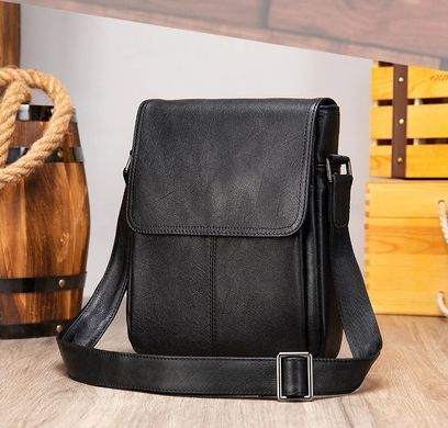 Чоловіча шкіряна сумка через плече чорного кольору Bexhill BX9805 Black