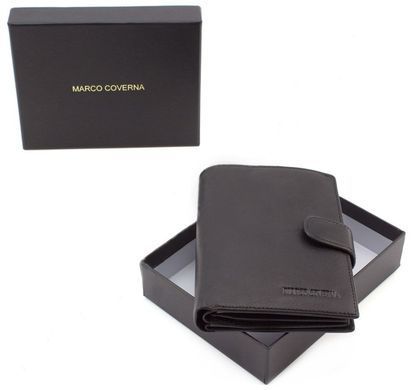 Кошелёк мужской кожаный  под паспорт черного цвета Marco Coverna BK010-808 black