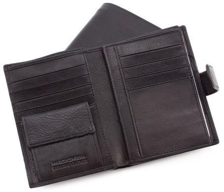 Кошелёк мужской кожаный  под паспорт черного цвета Marco Coverna BK010-808 black
