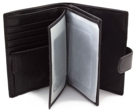 Кошелёк мужской кожаный  под паспорт черного цвета Marco Coverna BK010-808 black