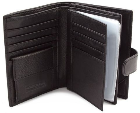 Кошелёк мужской кожаный  под паспорт черного цвета Marco Coverna BK010-808 black