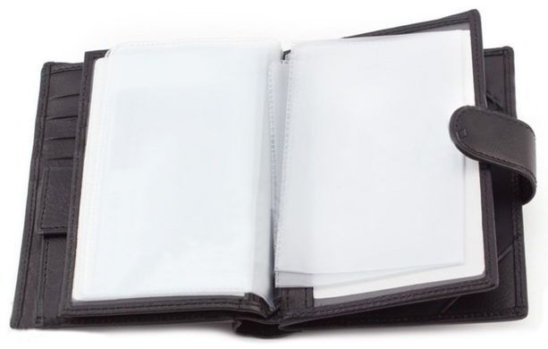Кошелёк мужской кожаный  под паспорт черного цвета Marco Coverna BK010-808 black