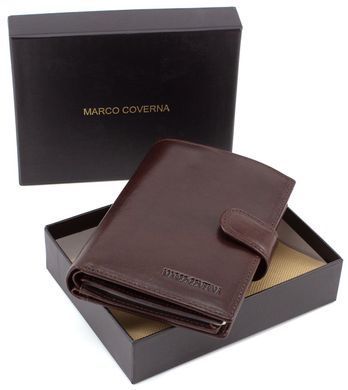 Коричневый кожаный портмоне под паспорт Marco Coverna B047-808C
