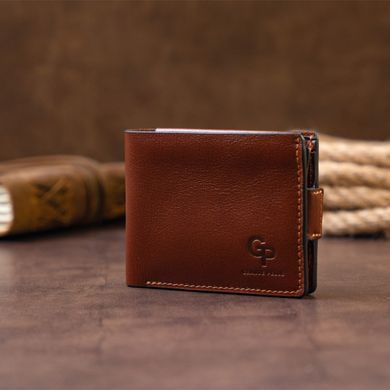 Коричневе чоловіче шкіряне портмоне на магнітах Grande Pelle 515623