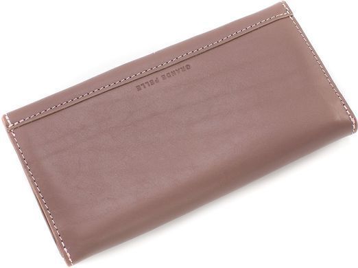 Пудровый женский кожаный кошелёк Grande Pelle 513665
