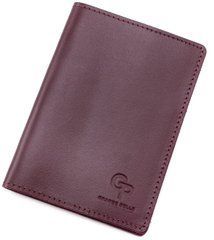 Шкіряна обкладинка для паспорта кольору марсала Grande Pelle 252261