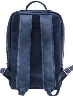Синій вінтажний чоловічий шкіряний рюкзак Newery N1003KB