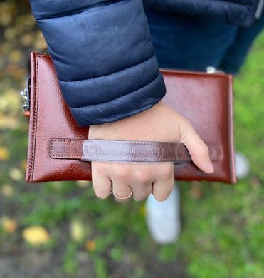 Большой мужской кожаный клатч коричневого цвета Marco Coverna 8519-3-brown