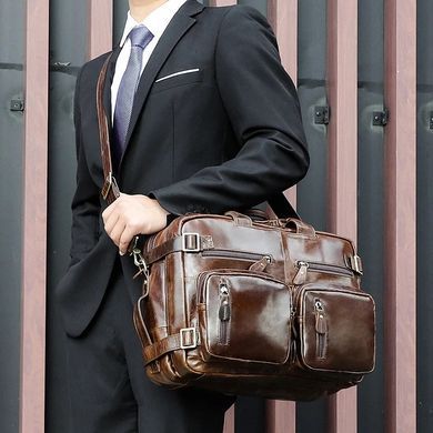 Коричнева шкіряна сумка-трансформер Bexhill Bx341 Brown