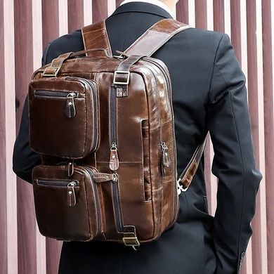 Коричнева шкіряна сумка-трансформер Bexhill Bx341 Brown
