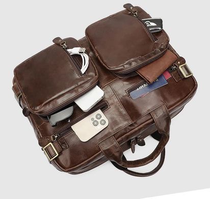 Коричнева шкіряна сумка-трансформер Bexhill Bx341 Brown