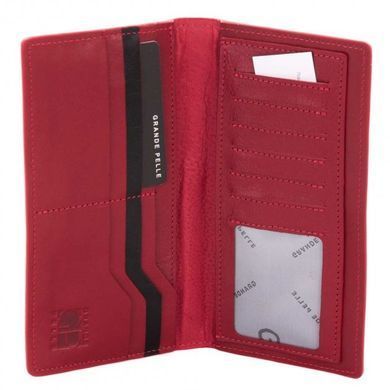 Красный женский кожаный кошелёк с внешней молнией Grande Pelle 520660