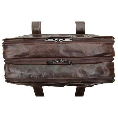 Велика шкіряна сумка на три відділення Bexhill BX8893 Coffe
