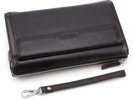 Чоловіча шкіряна барсетка чорного кольору Marco Coverna 8543-3 black