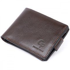 Чоловіче коричневе шкіряне портмоне маленького розміру Grande Pelle 515620