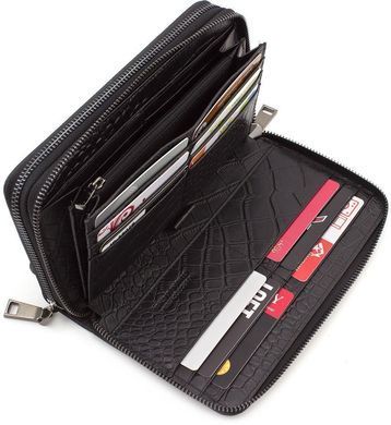 Мужской кожаный клатч на две молнии Marco Coverna 5902B (JP) black