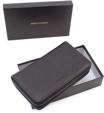 Мужской кожаный клатч на две молнии Marco Coverna 5902B (JP) black
