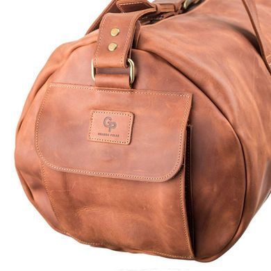 Большая полу-круглая дорожная сумка из винтажной кожи Grande Pelle 760124_N