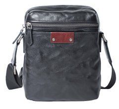 Невелика чоловіча шкіряна сумка через плече чорного кольору Bx6067 Black