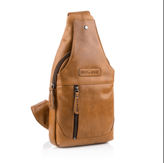 Шкіряна сумка-слінг терракотового кольору Hill Burry HB6101Brown