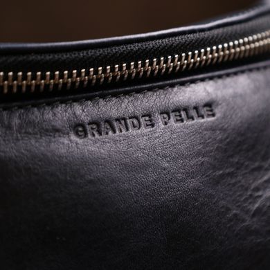 Темно-синя чоловіча шкіряна сумка на пояс Grande Pelle 741670