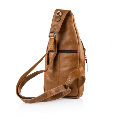 Кожаная сумка-слинг теракотового цвета Hill Burry HB6101Brown