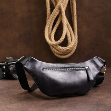 Темно-синя чоловіча шкіряна сумка на пояс Grande Pelle 741670