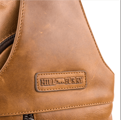 Кожаная сумка-слинг теракотового цвета Hill Burry HB6101Brown