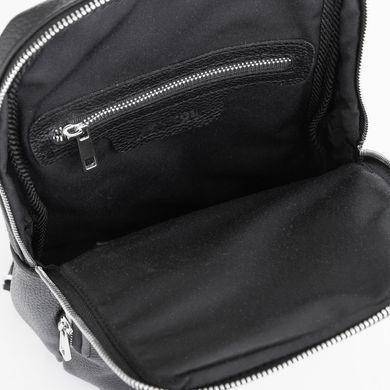 Чоловіча шкіряна сумка на груди чорного кольору Newery N41719FA