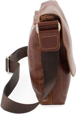 Чоловіча шкіряна сумка коньячного кольору Grande Pelle 754623