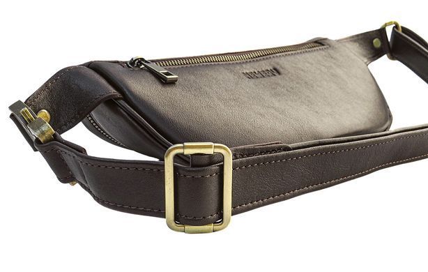 Коричнева поясна сумка з галдкої шкіри Newery N40298GC
