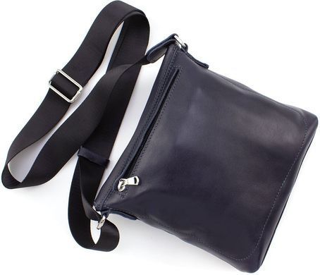 Стильна сумка середнього розміру Grande Pelle 754670 Navy Blue