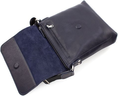Стильна сумка середнього розміру Grande Pelle 754670 Navy Blue