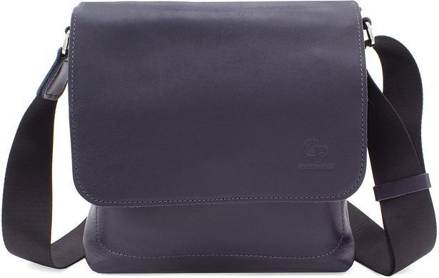 Стильна сумка середнього розміру Grande Pelle 754670 Navy Blue