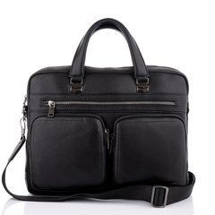 Чоловічий шкіряний портфель чорного кольору Marco Coverna MC3496-1