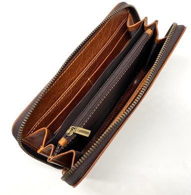 Світло-коричневий шкіряний гаманець-клатч Newery N10003GCR