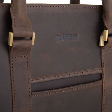 Стильний портфель з вінтажній шкіри коричневого кольору Newery N1992KC