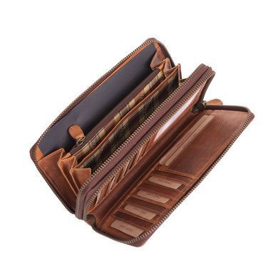 Коричневый винтажный клатч из натуральной кожи HILL BURRY - 777025HB Brown