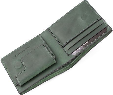 Зелёный мужской кожаный портмоне Crazy Hourse Grande Pelle 505191