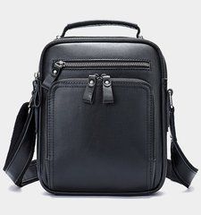 Чоловіча шкіряна сумка з ручкою чорного кольору Bexhill bx6014 Black