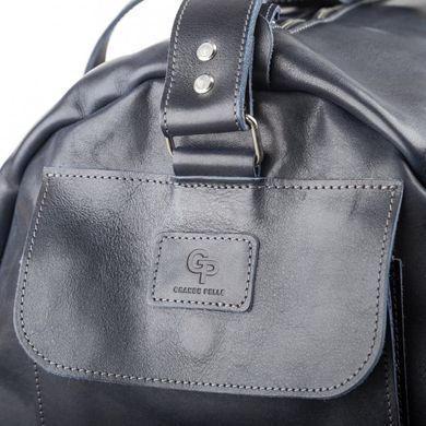 Велика шкіряна дорожня сумка синього кольору Grande Pelle 760670